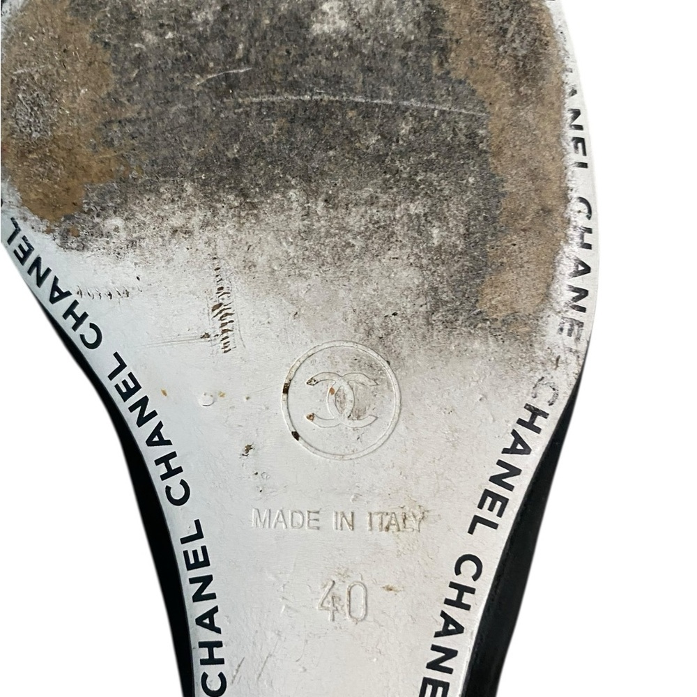 CHANEL Black and Silver Wedges - Picture 8 of 8